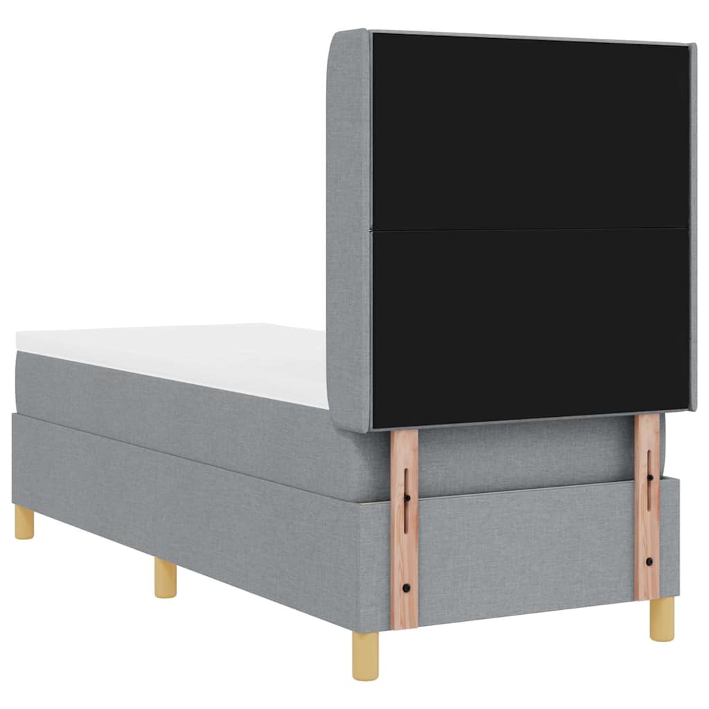 Krevet s opruga kutije Svijetlo siva 80 x 200 cm tkanina