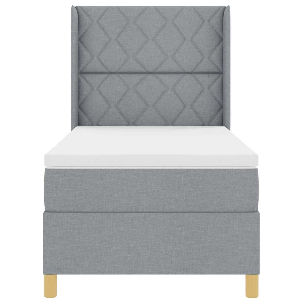Krevet s opruga kutije Svijetlo siva 100 x 200 cm tkanina