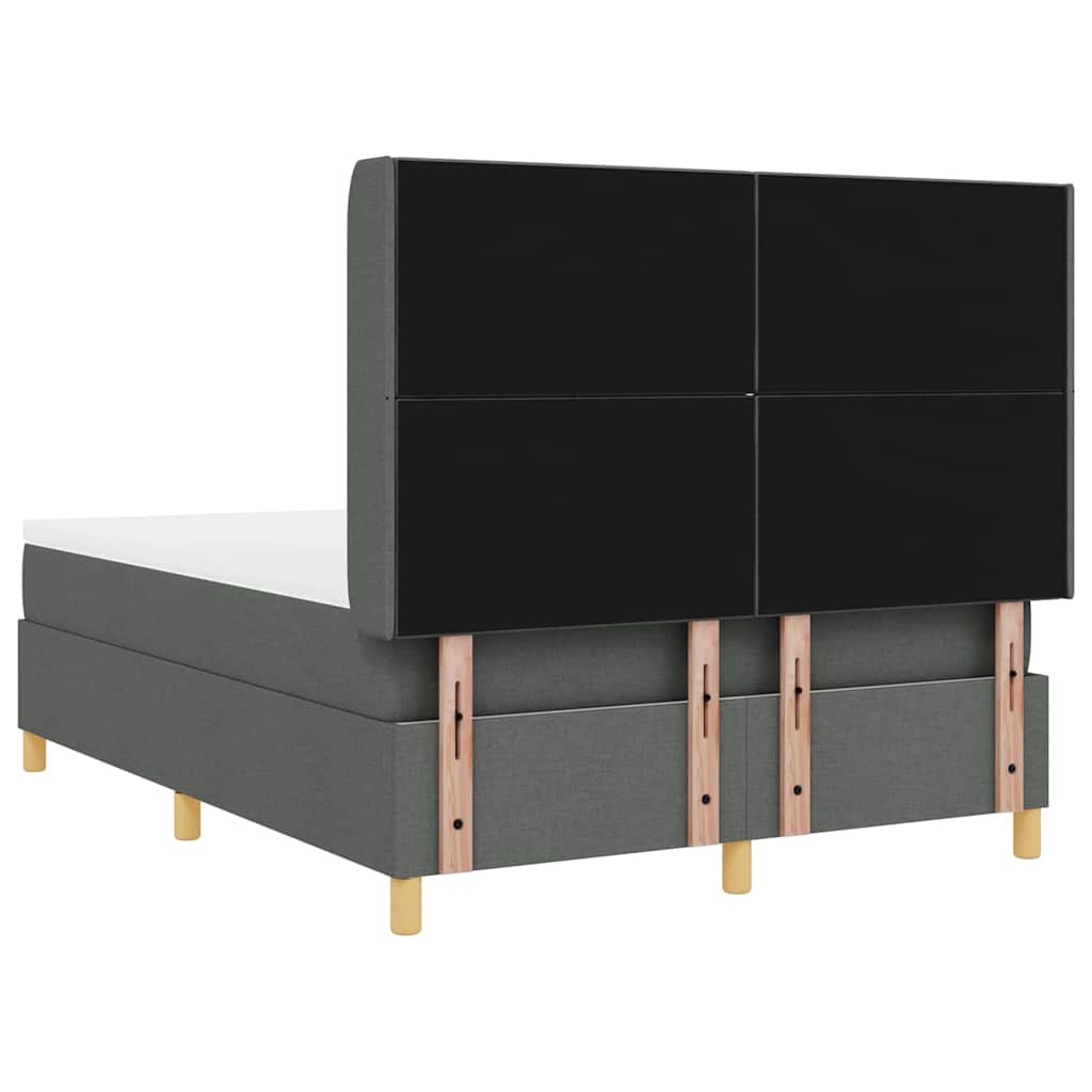 Krevet s opruga kutije s LED trakama Siva 140 x 200 cm tkanina