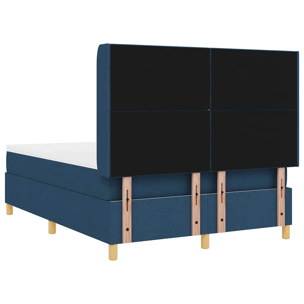 Krevet s opruga kutije s LED trakama Plava 160 x 200 cm tkanina