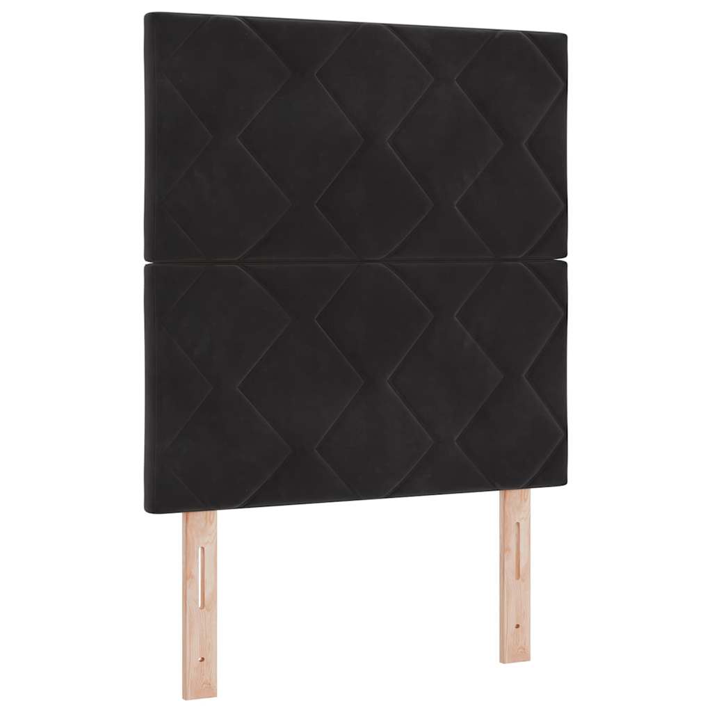 Krevet s opruga kutije s LED trakama Crna 80 x 200 cm Baršun