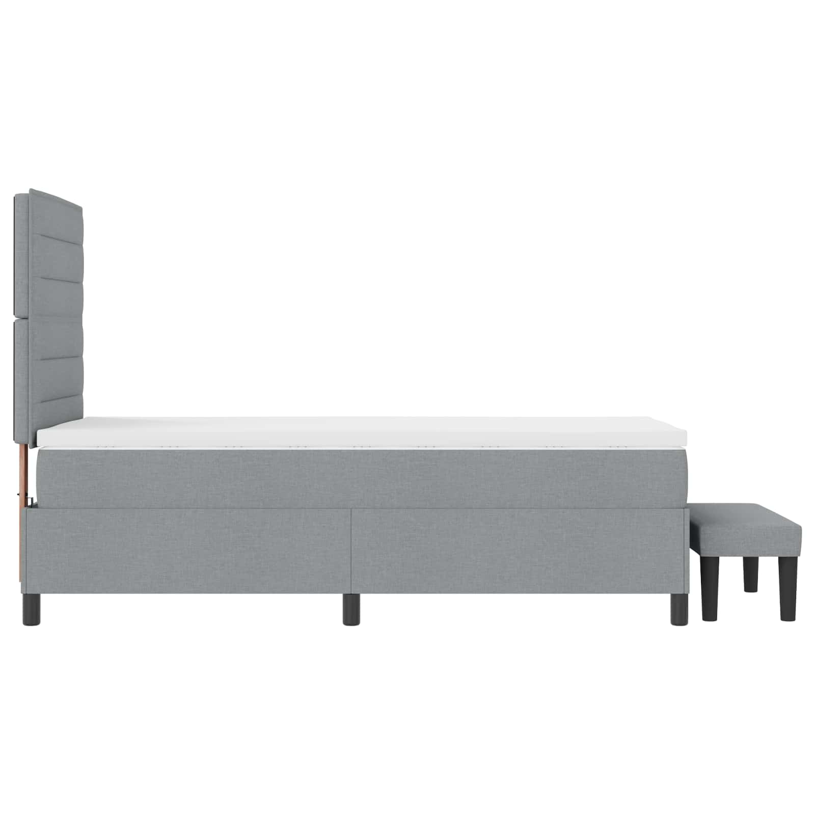 Krevet s opruga kutije Svijetlo siva 80 x 200 cm tkanina