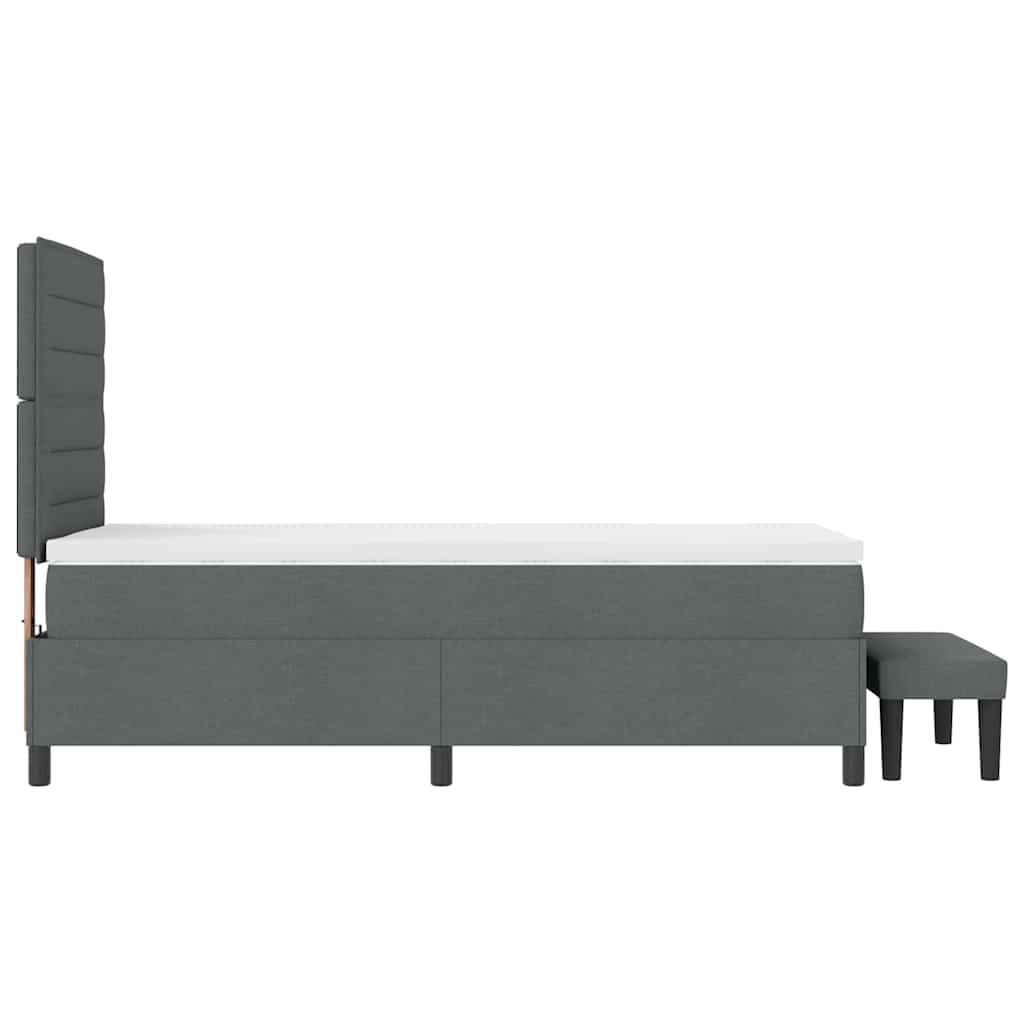 Krevet s opruga kutije Tamno siva 80 x 200 cm tkanina