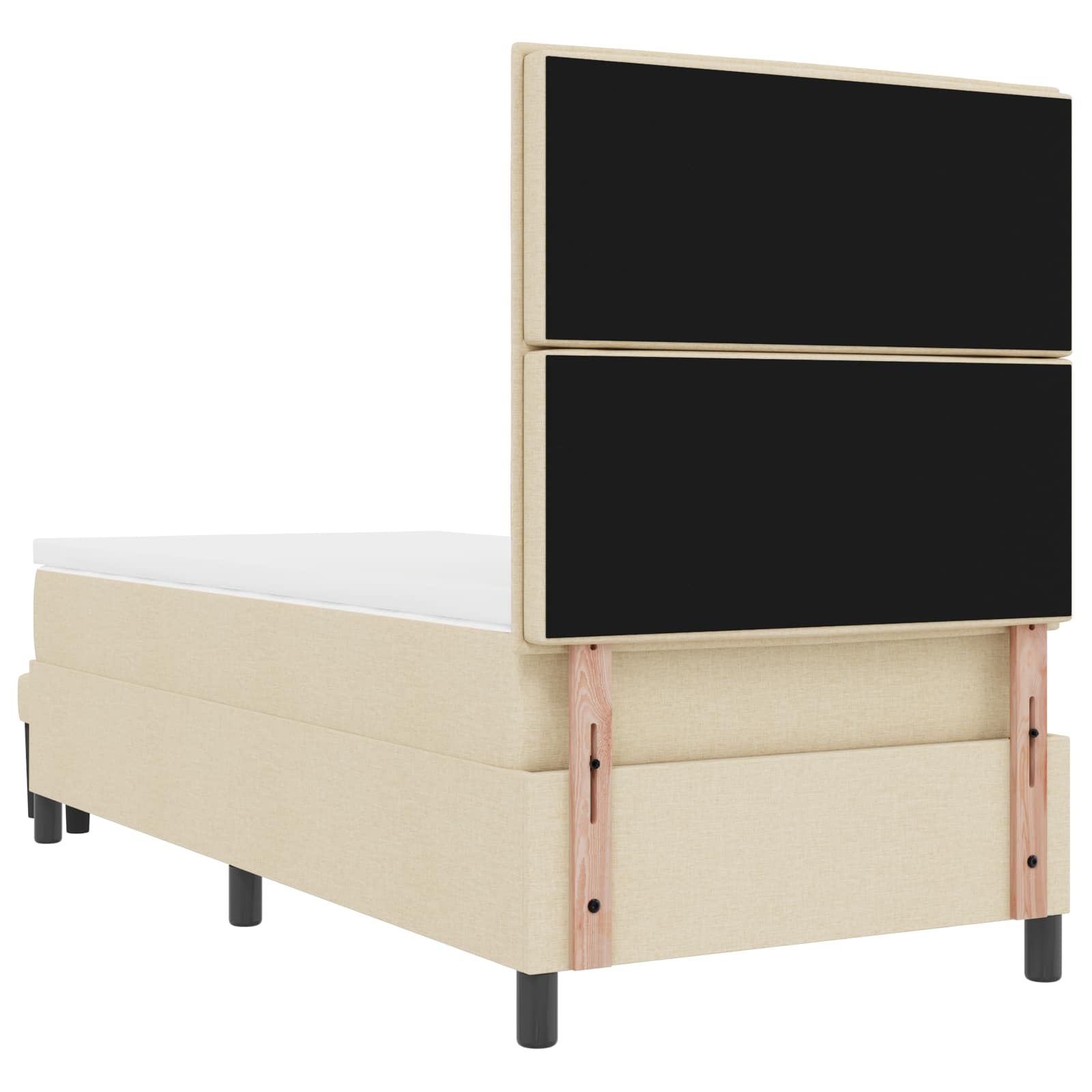 Krevet s opruga kutije s uzglavljem Krema 80 x 200 cm tkanina