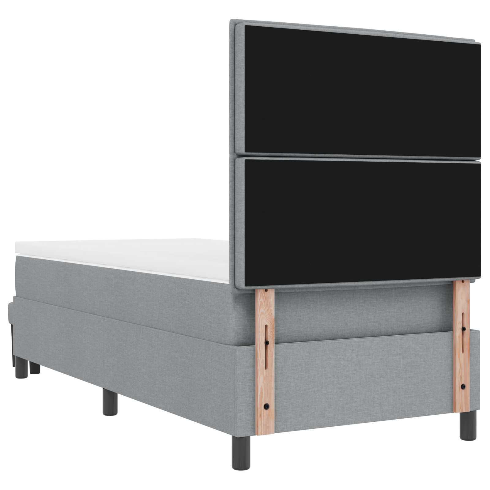 Krevet s opruga kutije Svijetlo siva 90 x 190 cm tkanina