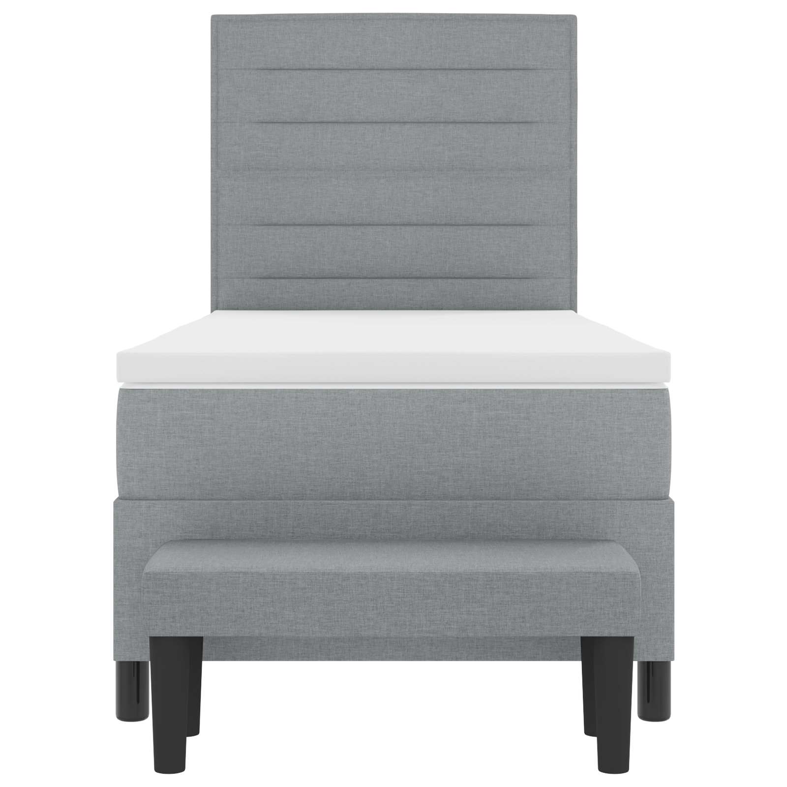 Krevet s opruga kutije Svijetlo siva 90 x 190 cm tkanina