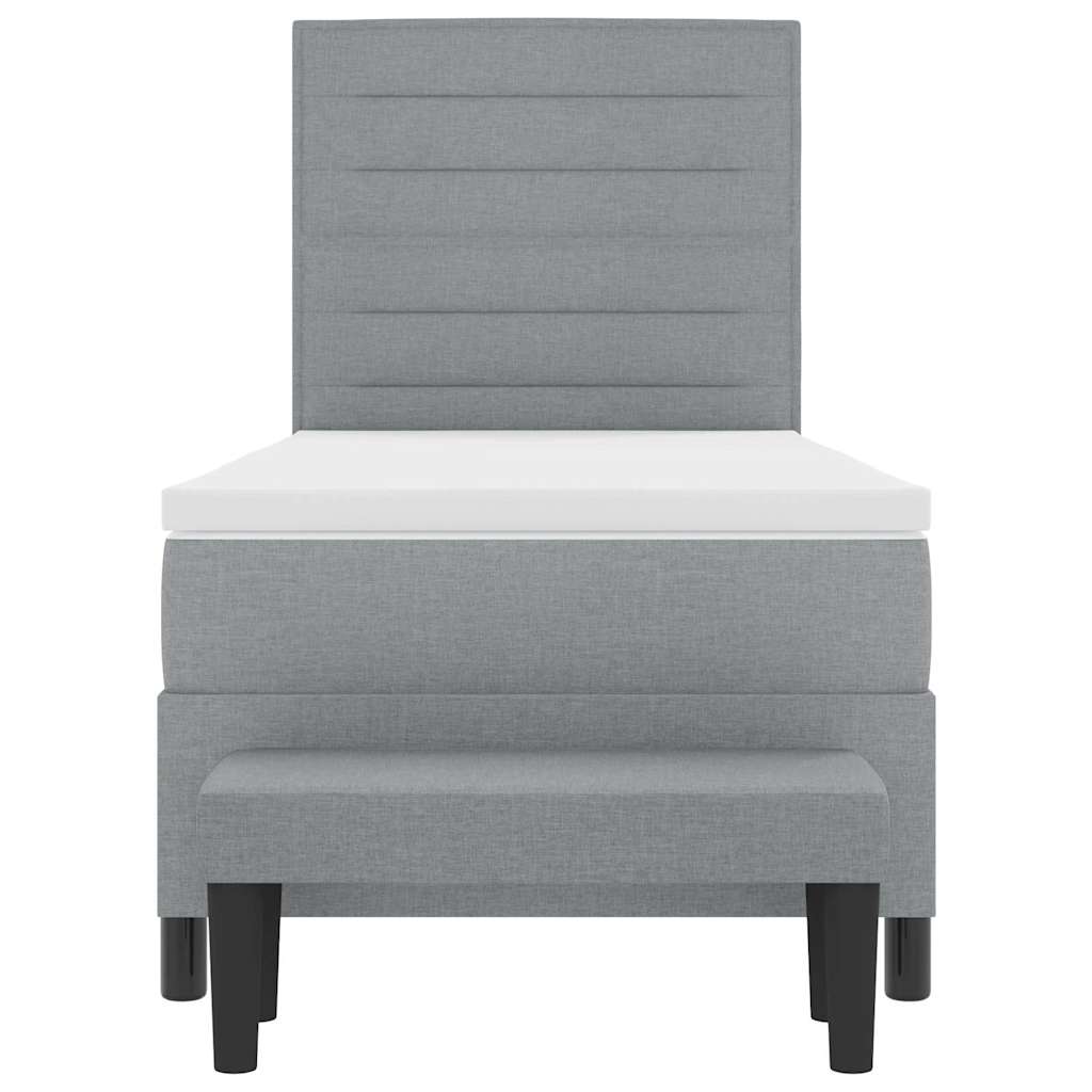 Krevet s opruga kutije Svijetlo siva 90 x 200 cm tkanina