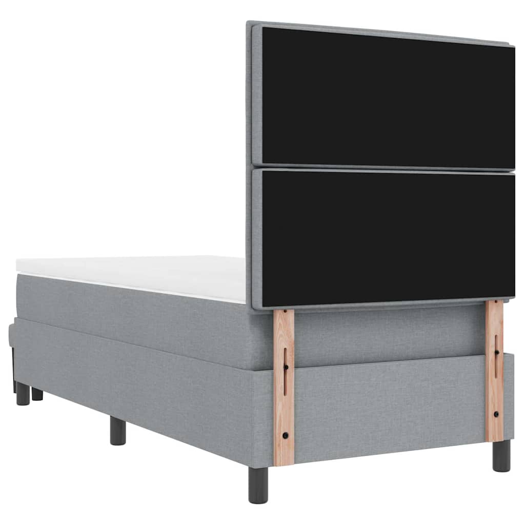 Krevet s opruga kutije Svijetlo siva 100 x 200 cm tkanina