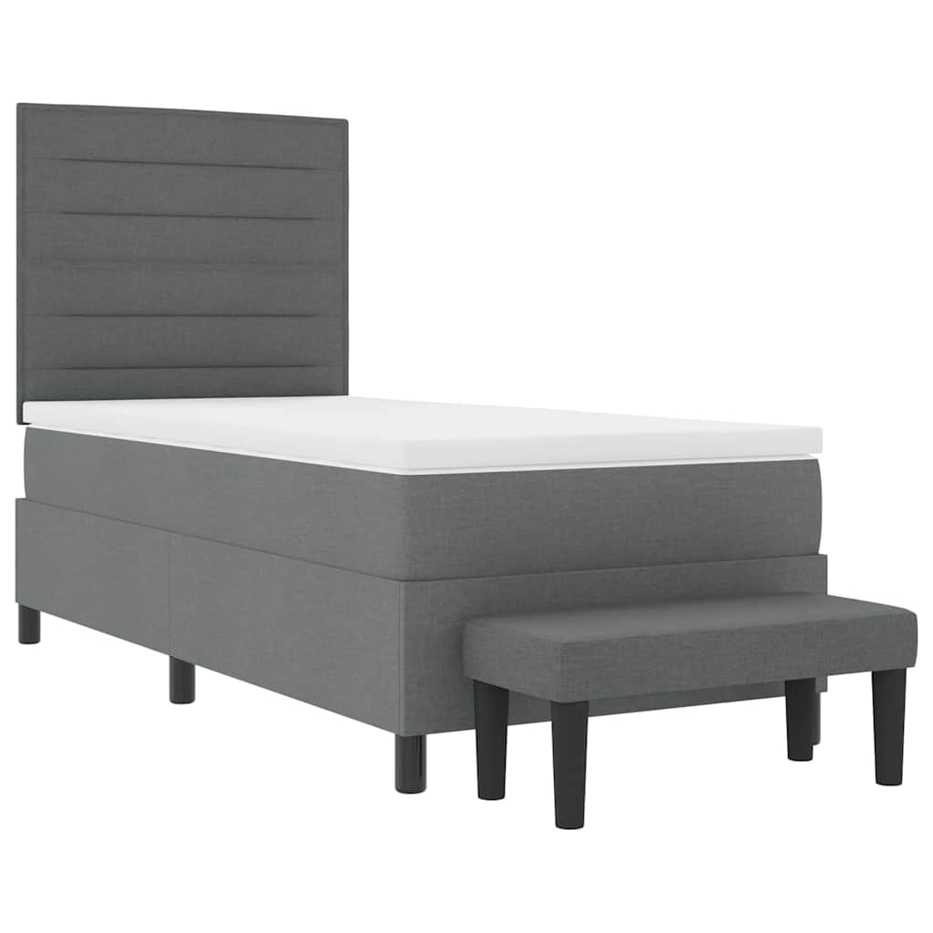 Krevet s opruga kutije Tamno siva 100 x 200 cm tkanina