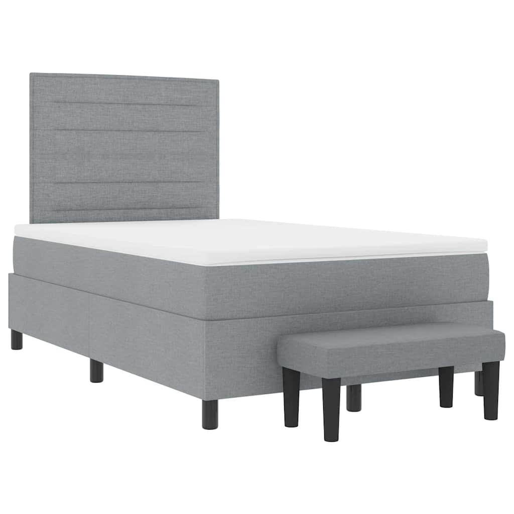 Krevet s opruga kutije Svijetlo siva 120 x 190 cm tkanina