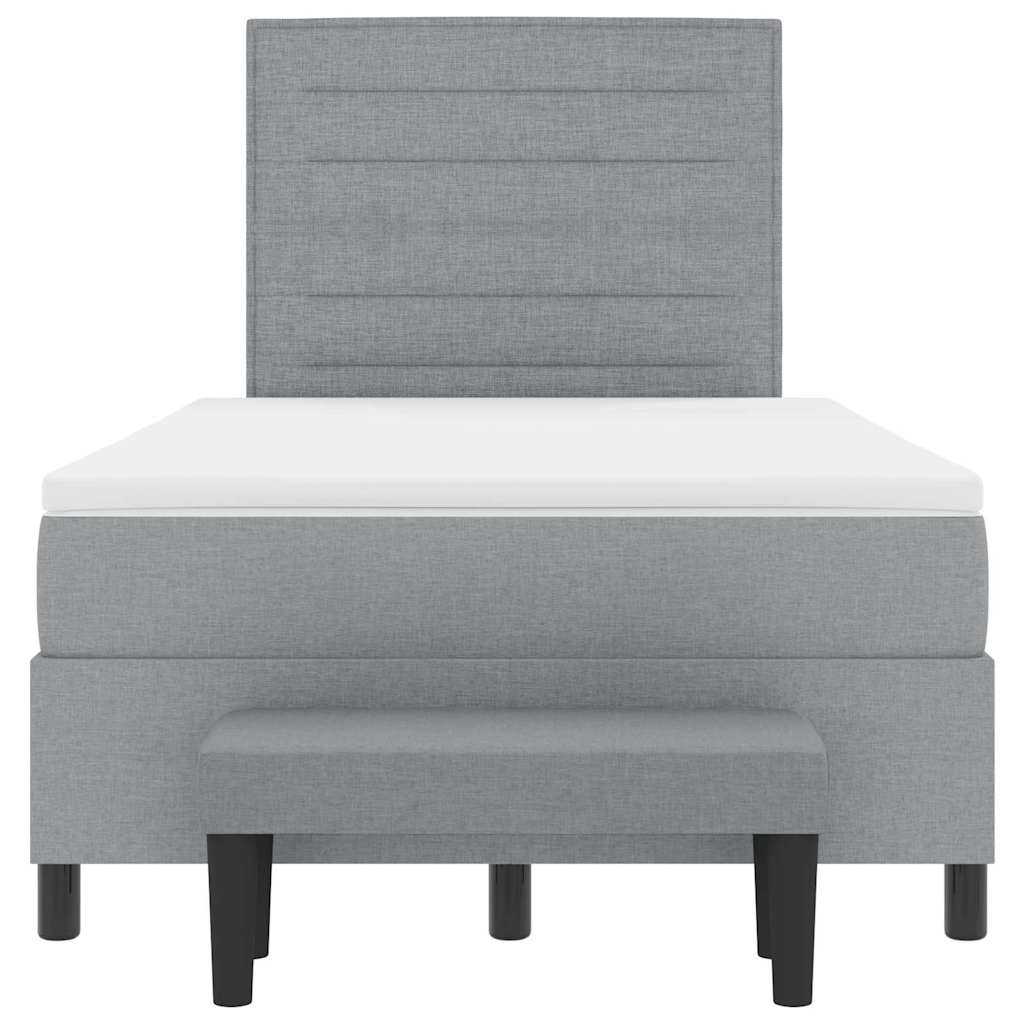Krevet s opruga kutije Svijetlo siva 120 x 190 cm tkanina