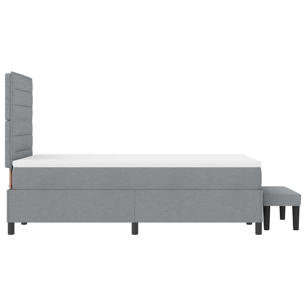 Krevet s opruga kutije Svijetlo siva 120 x 190 cm tkanina