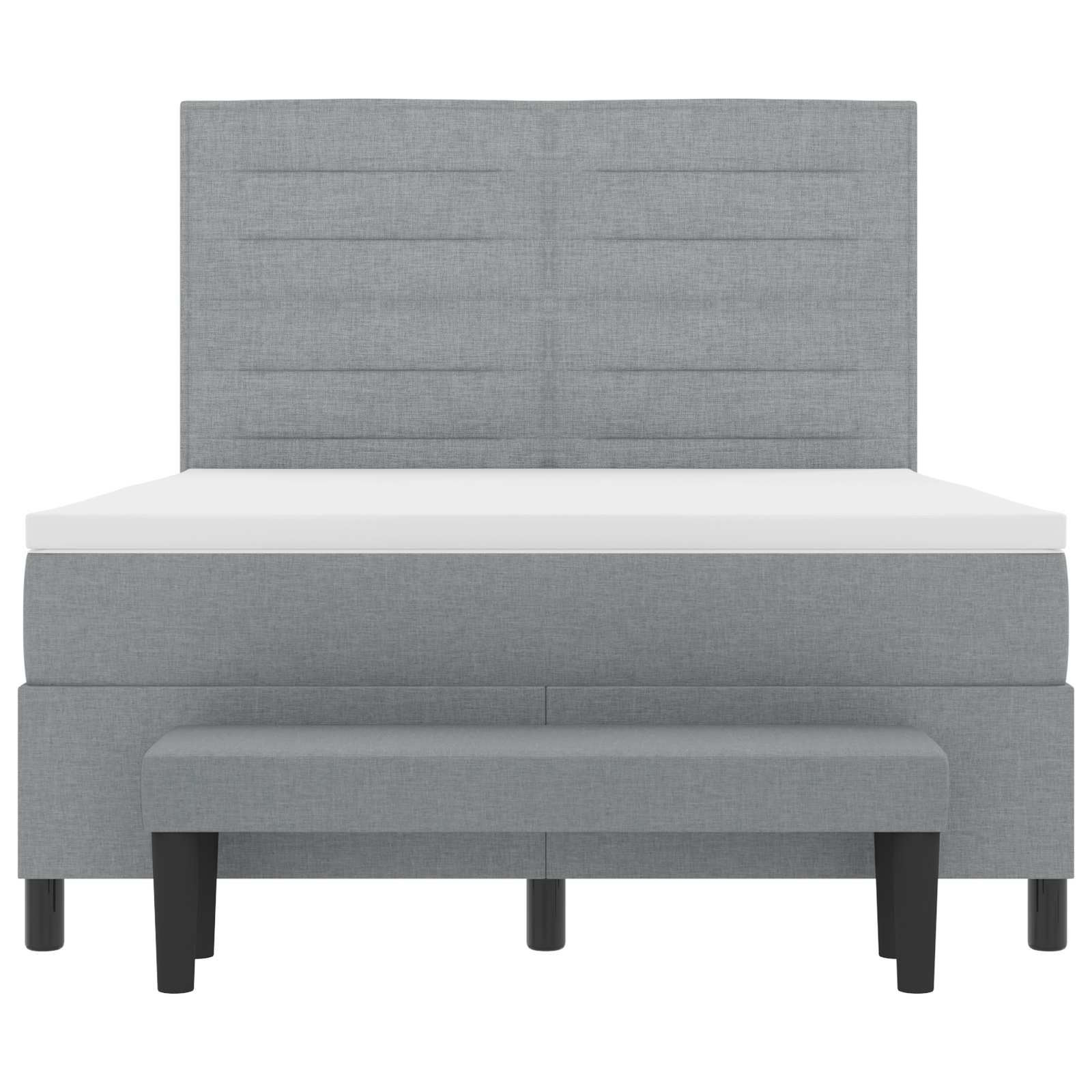 Krevet s opruga kutije Svijetlo siva 140 x 190 cm tkanina