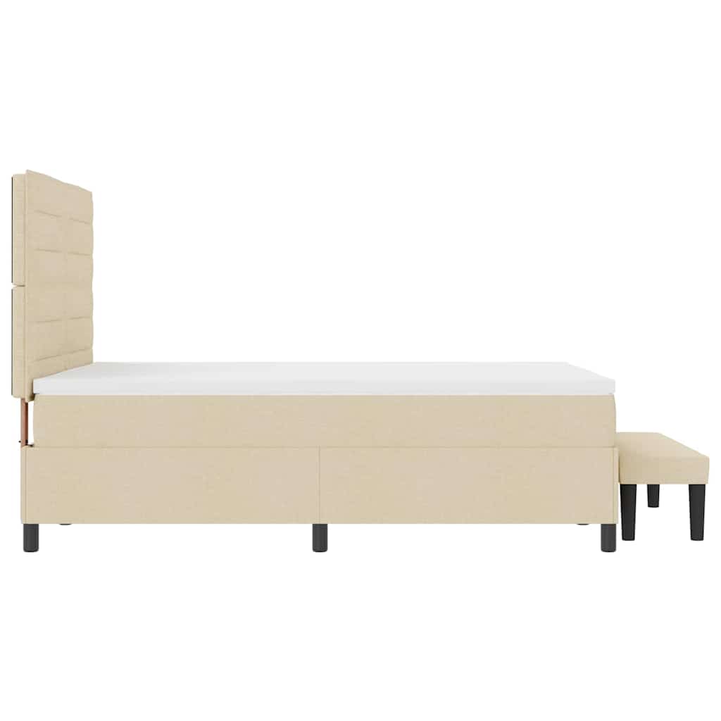 Krevet s opruga kutije s uzglavljem Krema 140 x 190 cm tkanina