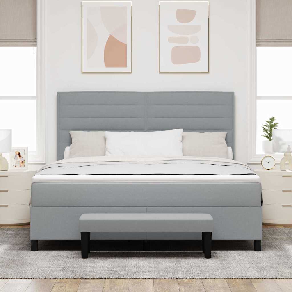 Krevet s opruga kutije Svijetlo siva 180 x 200 cm tkanina