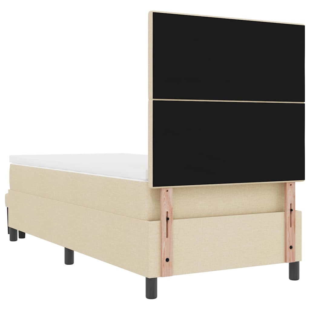 Krevet s opruga kutije s uzglavljem Krema 80 x 200 cm tkanina