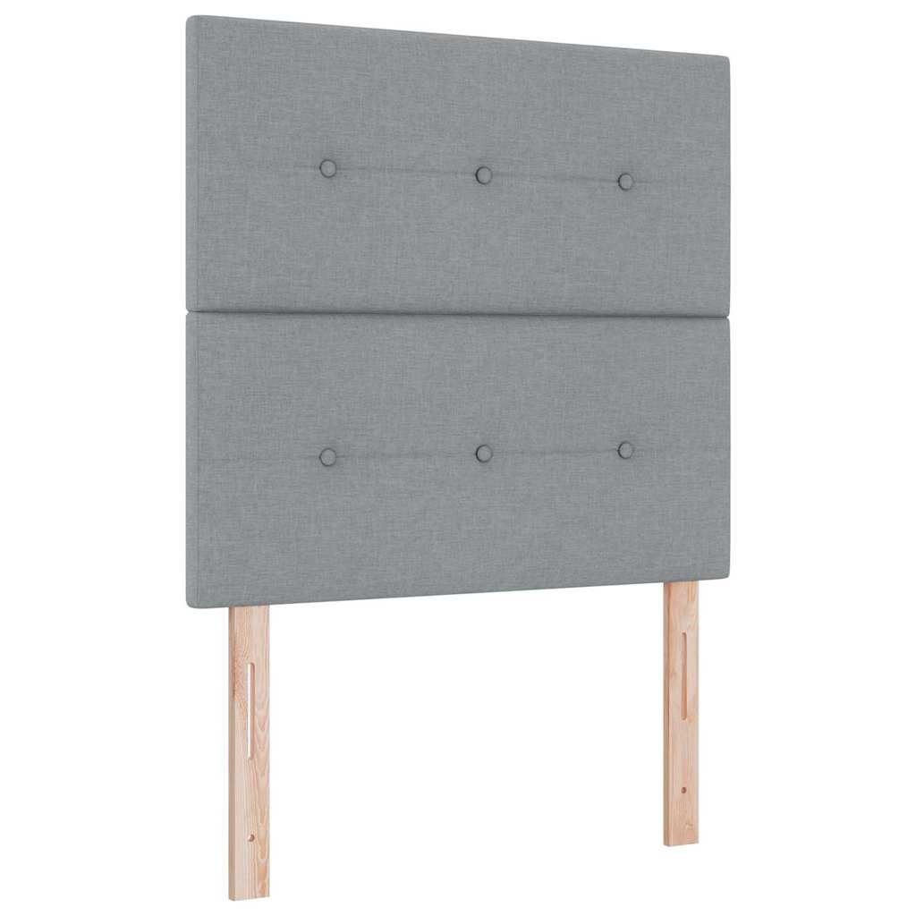 Krevet s opruga kutije Svijetlo siva 90 x 190 cm tkanina