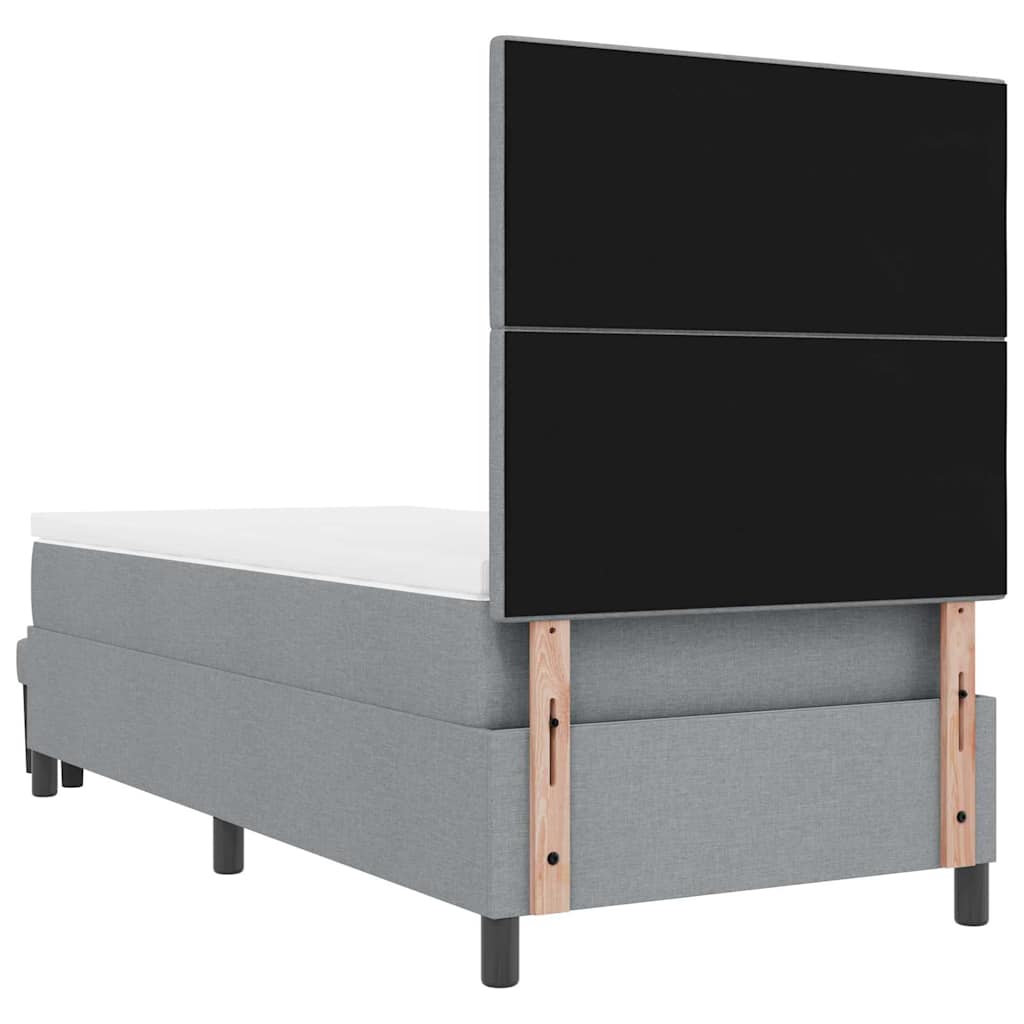 Krevet s opruga kutije Svijetlo siva 90 x 190 cm tkanina