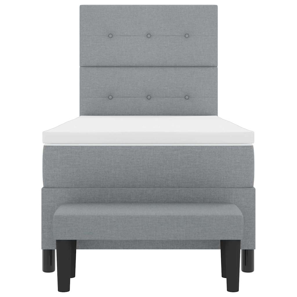 Krevet s opruga kutije Svijetlo siva 90 x 190 cm tkanina