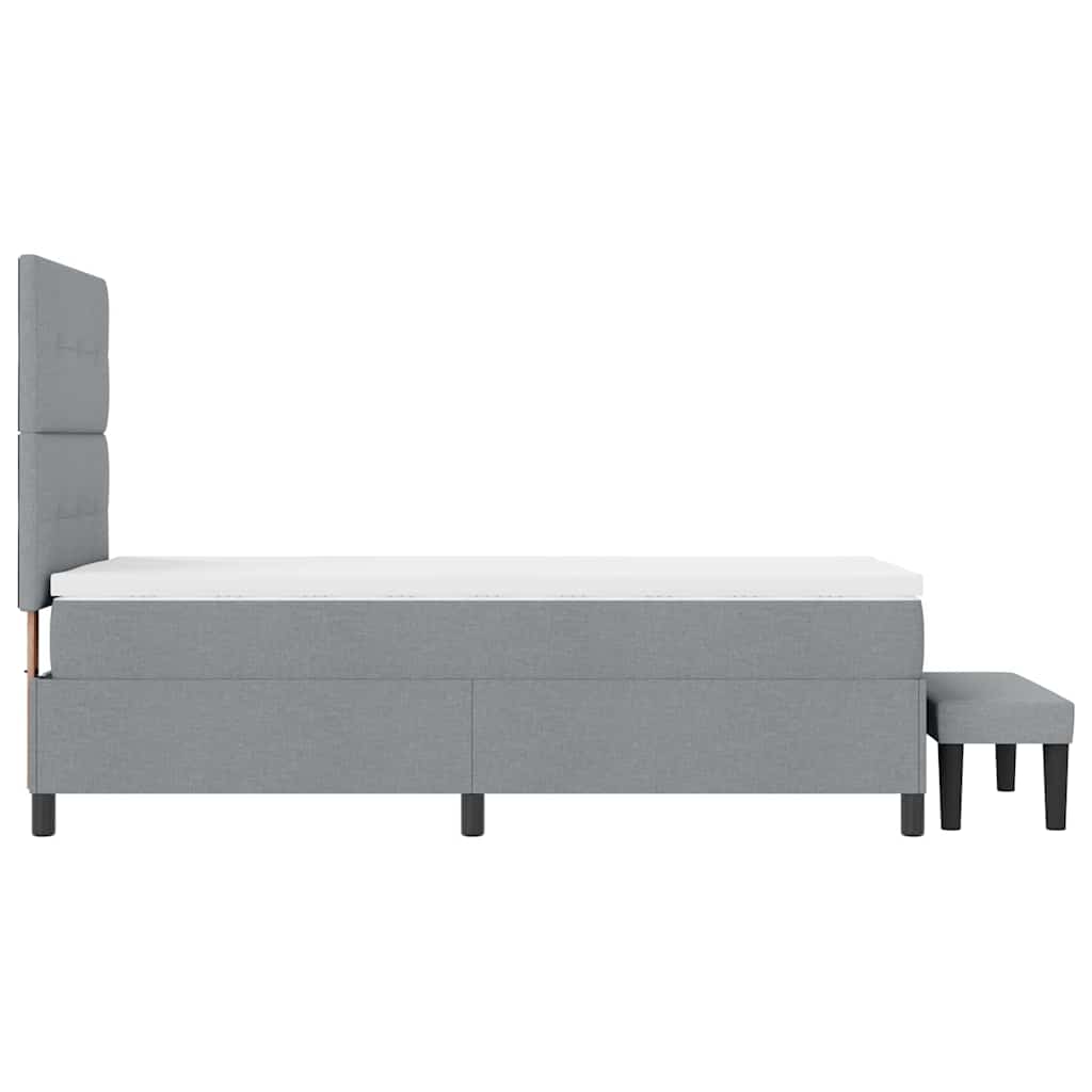 Krevet s opruga kutije Svijetlo siva 90 x 200 cm tkanina