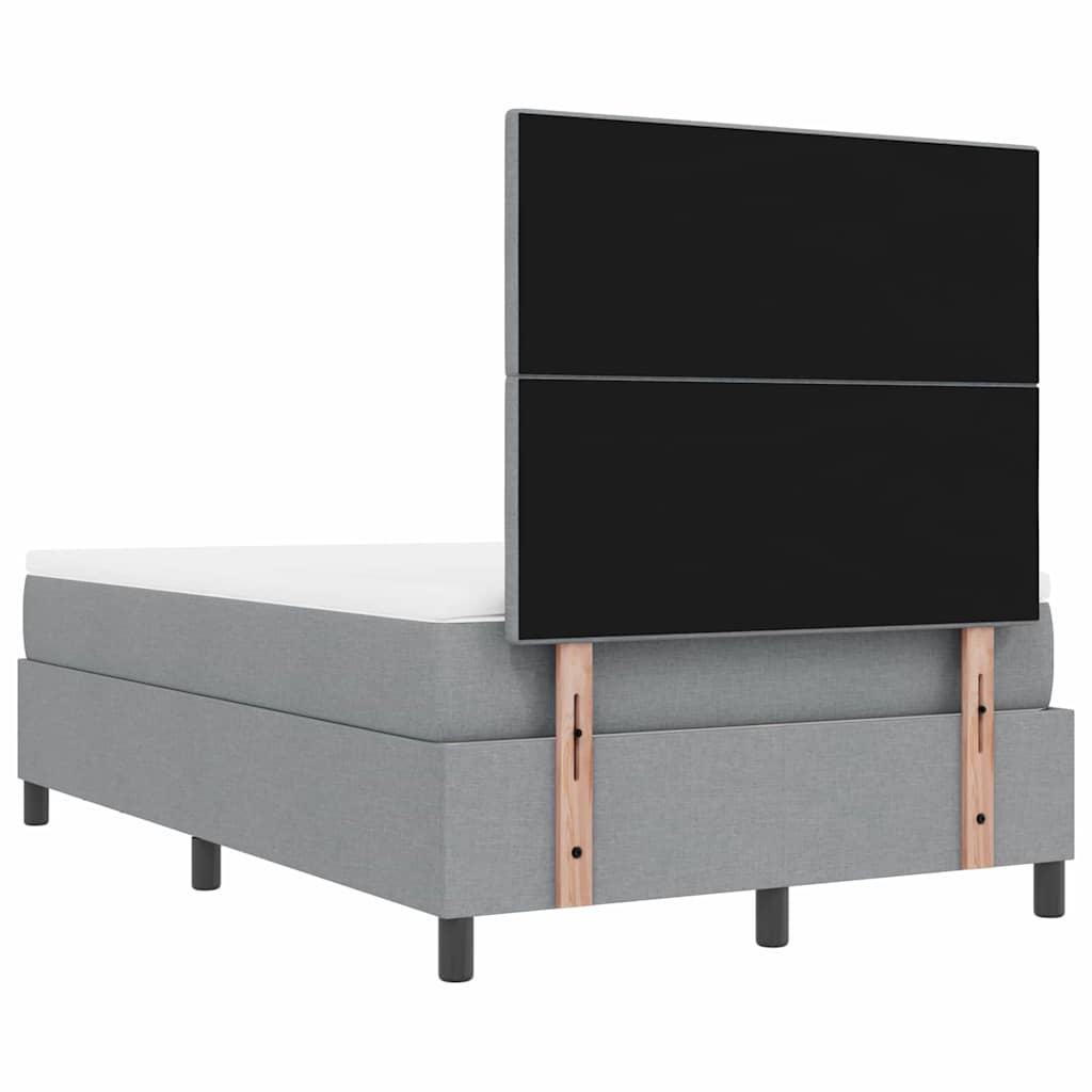 Krevet s opruga kutije Svijetlo siva 120 x 190 cm tkanina