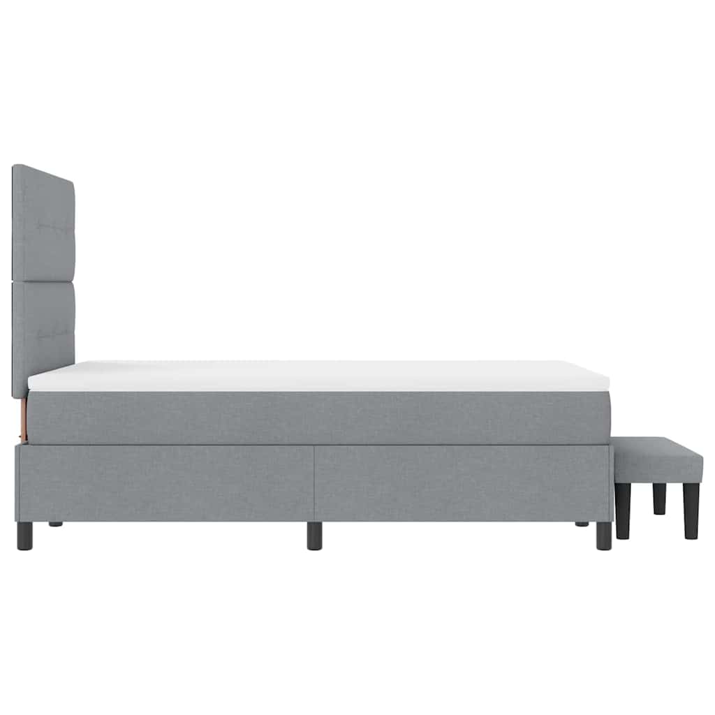 Krevet s opruga kutije Svijetlo siva 120 x 190 cm tkanina