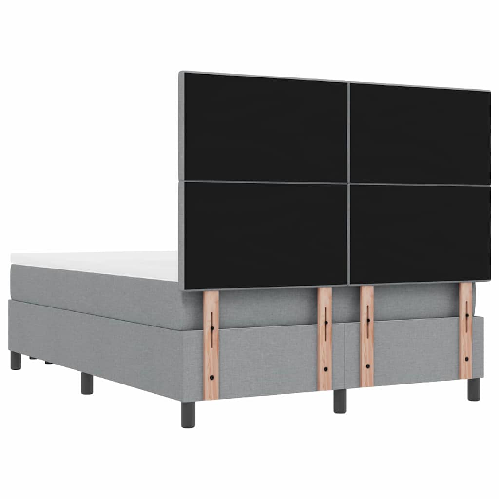 Krevet s opruga kutije Svijetlo siva 140 x 190 cm tkanina