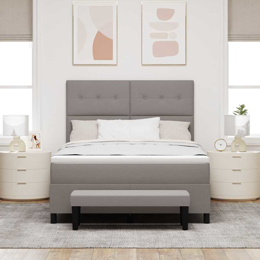Krevet s opruga kutije Sivo-smeđa 140 x 190 cm tkanina