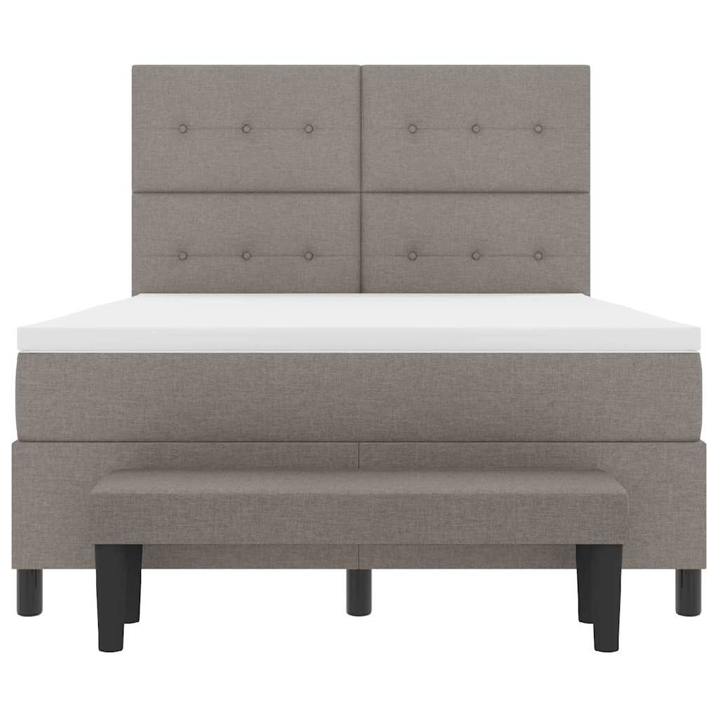 Krevet s opruga kutije Sivo-smeđa 140 x 190 cm tkanina