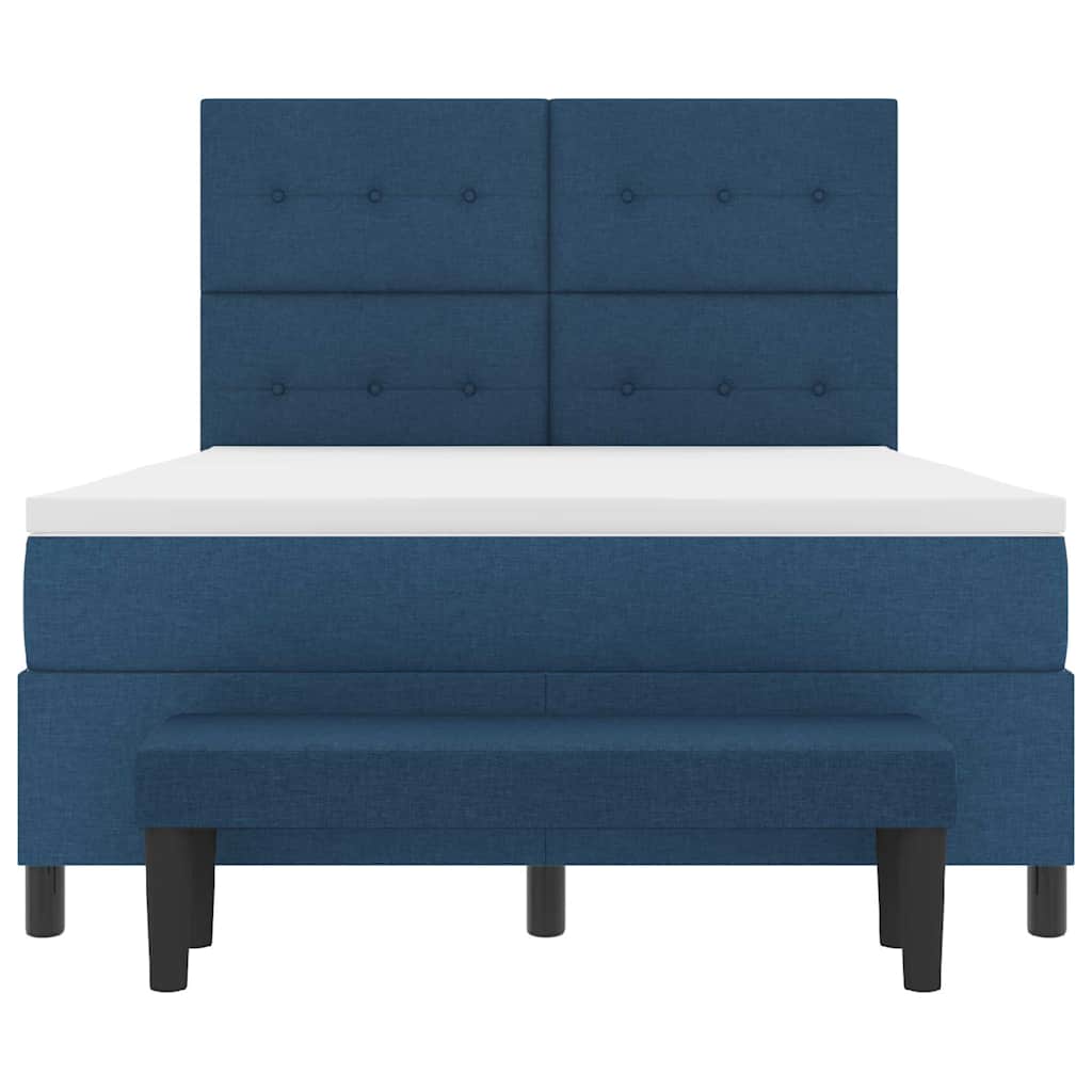 Krevet s opruga kutije s uzglavljem Plava 140 x 190 cm tkanina