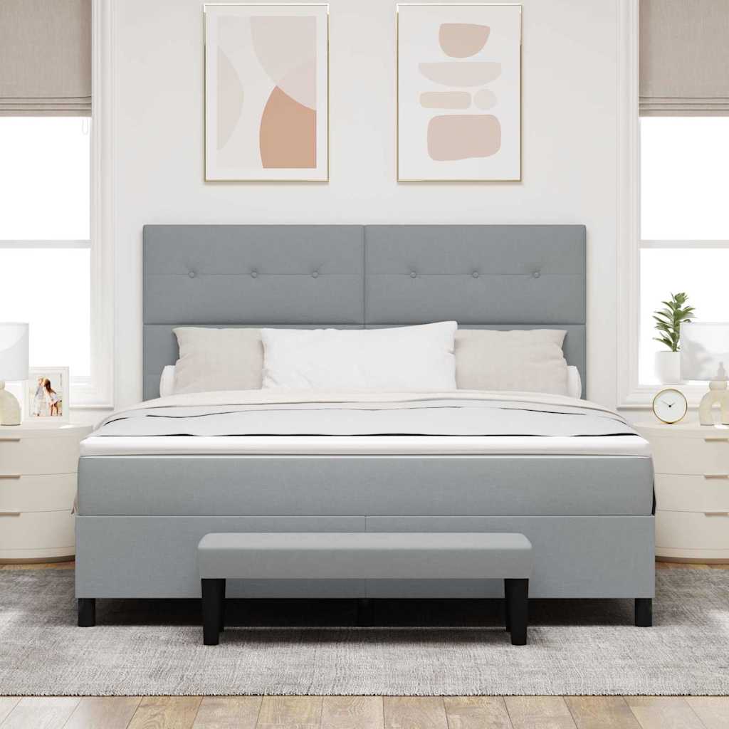 Krevet s opruga kutije Svijetlo siva 180 x 200 cm tkanina