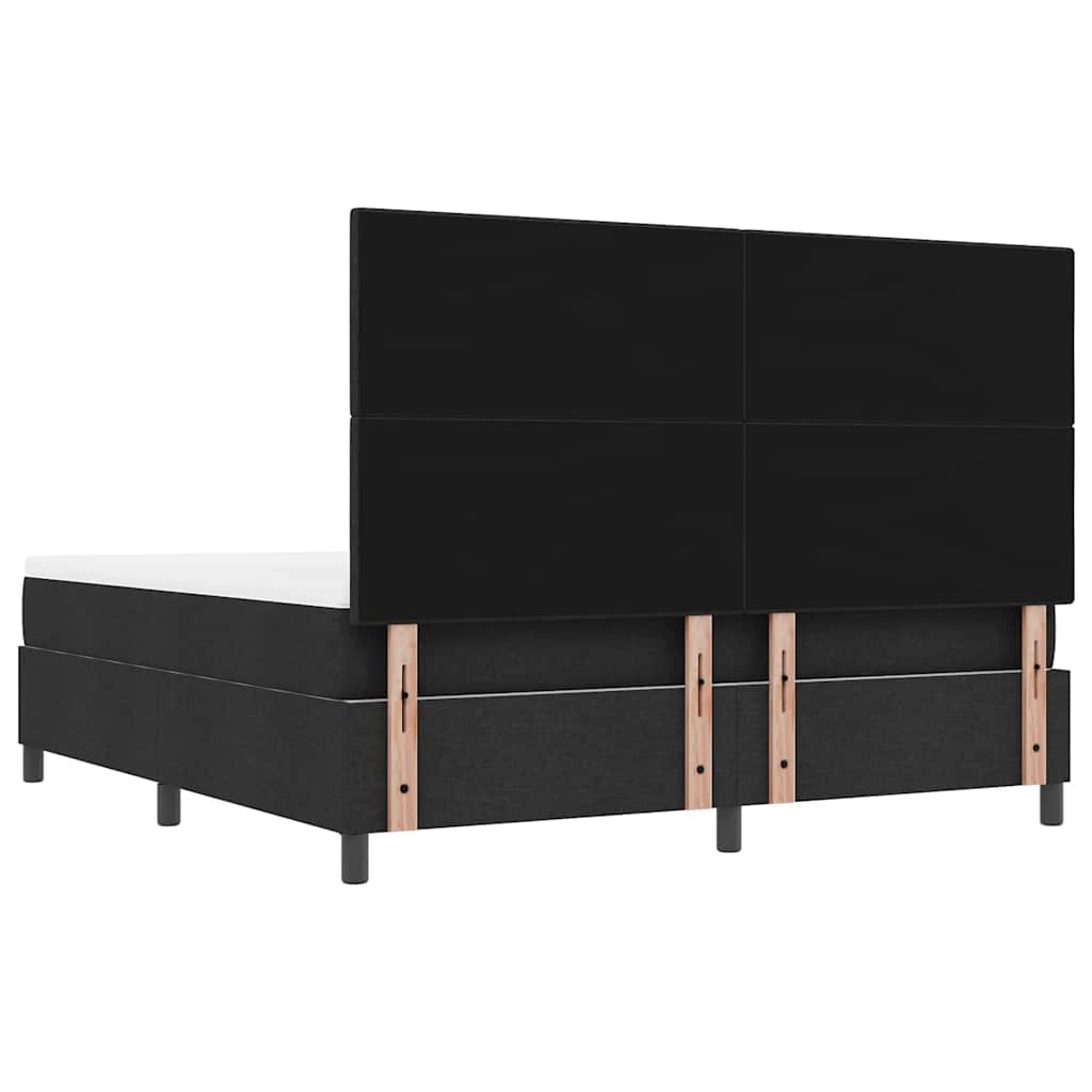 Krevet s opruga kutije s uzglavljem Crna 180 x 200 cm tkanina