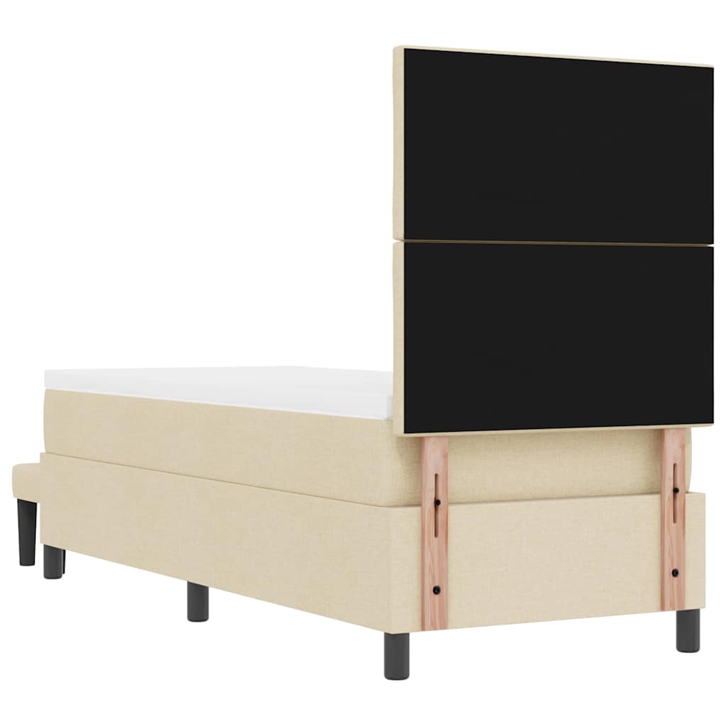 Krevet s opruga kutije s uzglavljem Krema 80 x 200 cm tkanina