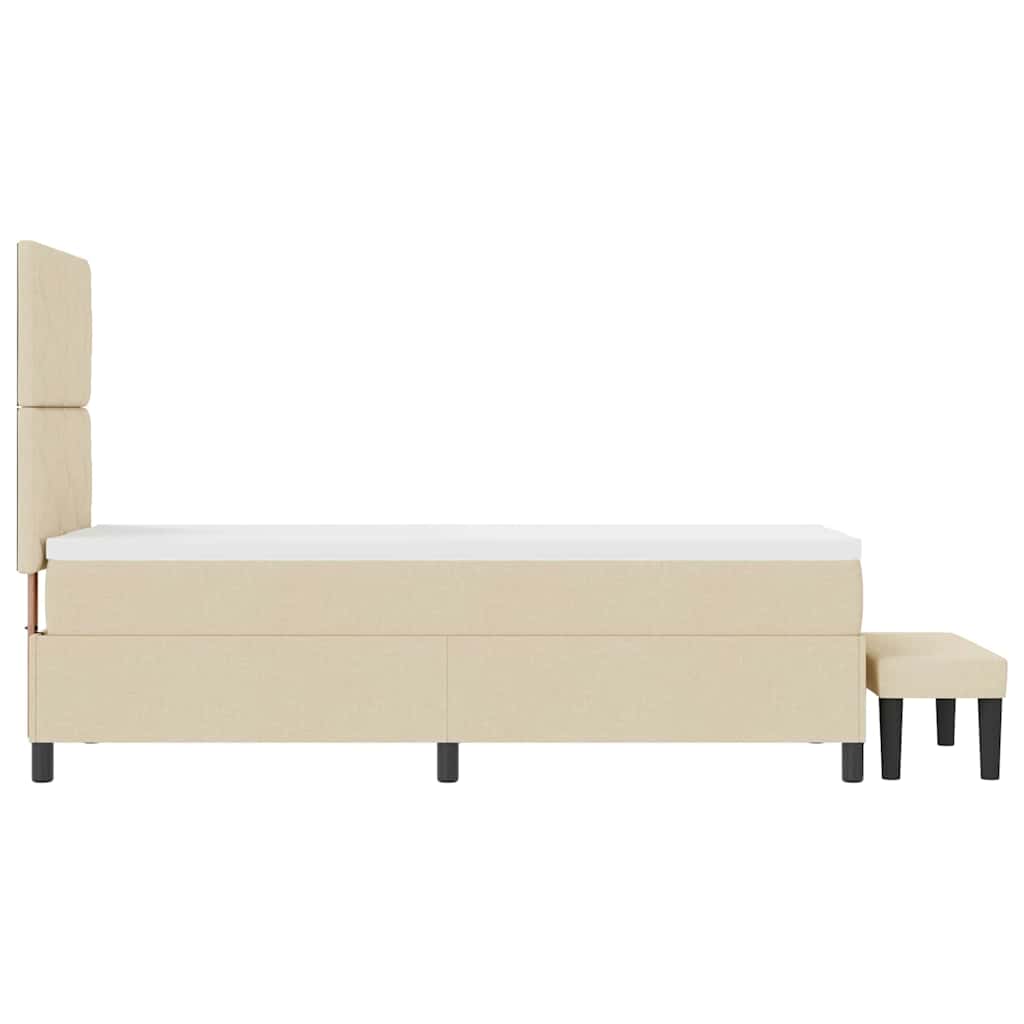 Krevet s opruga kutije s uzglavljem Krema 80 x 200 cm tkanina