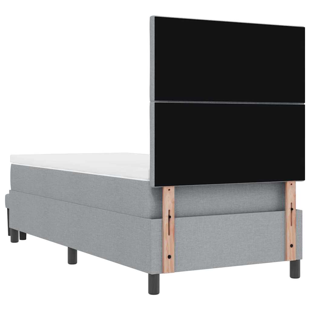 Krevet s opruga kutije Svijetlo siva 100 x 200 cm tkanina