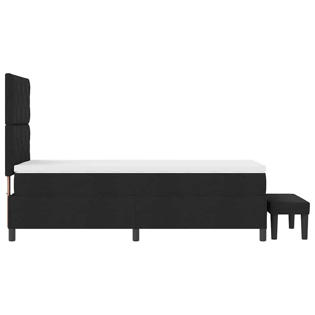 Krevet s opruga kutije s uzglavljem Crna 100 x 200 cm tkanina