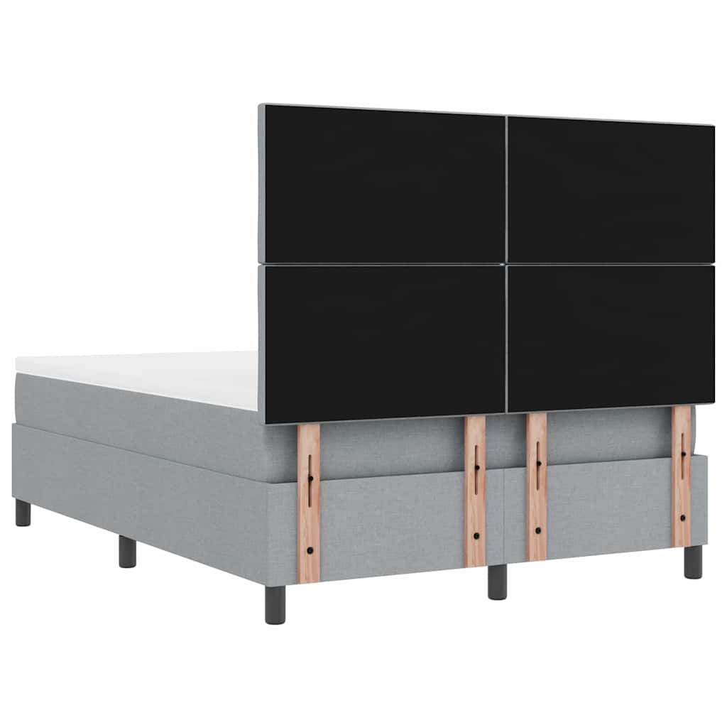Krevet s opruga kutije Svijetlo siva 160 x 200 cm tkanina