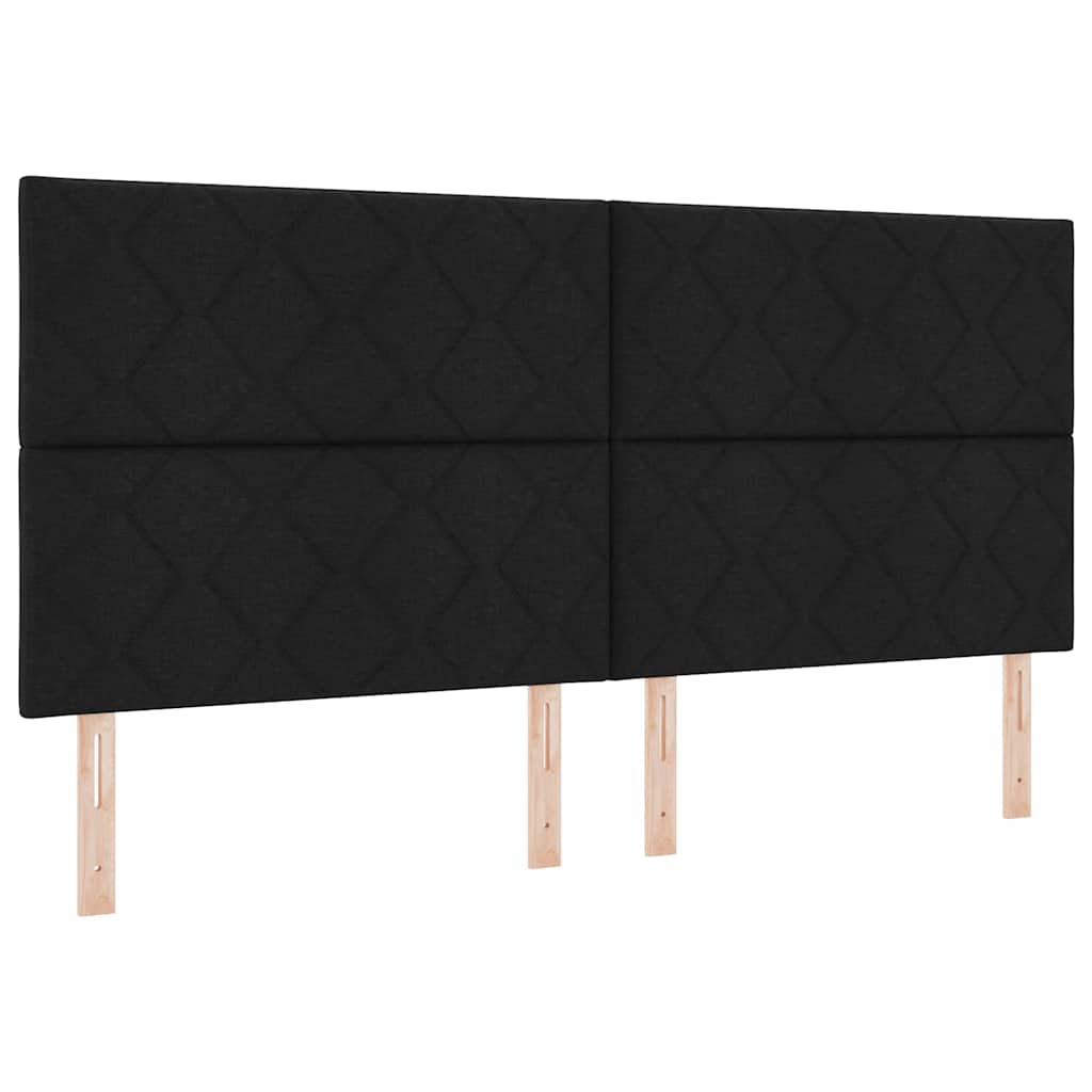 Krevet s opruga kutije s uzglavljem Crna 200 x 200 cm tkanina