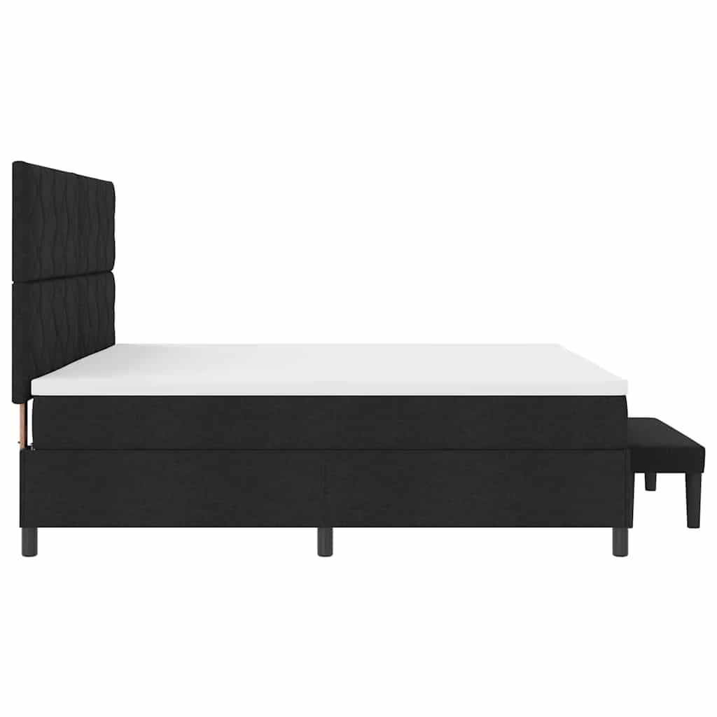 Krevet s opruga kutije s uzglavljem Crna 200 x 200 cm tkanina