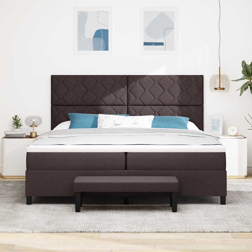 Krevet s opruga kutije Tamno smeđa 200 x 200 cm tkanina