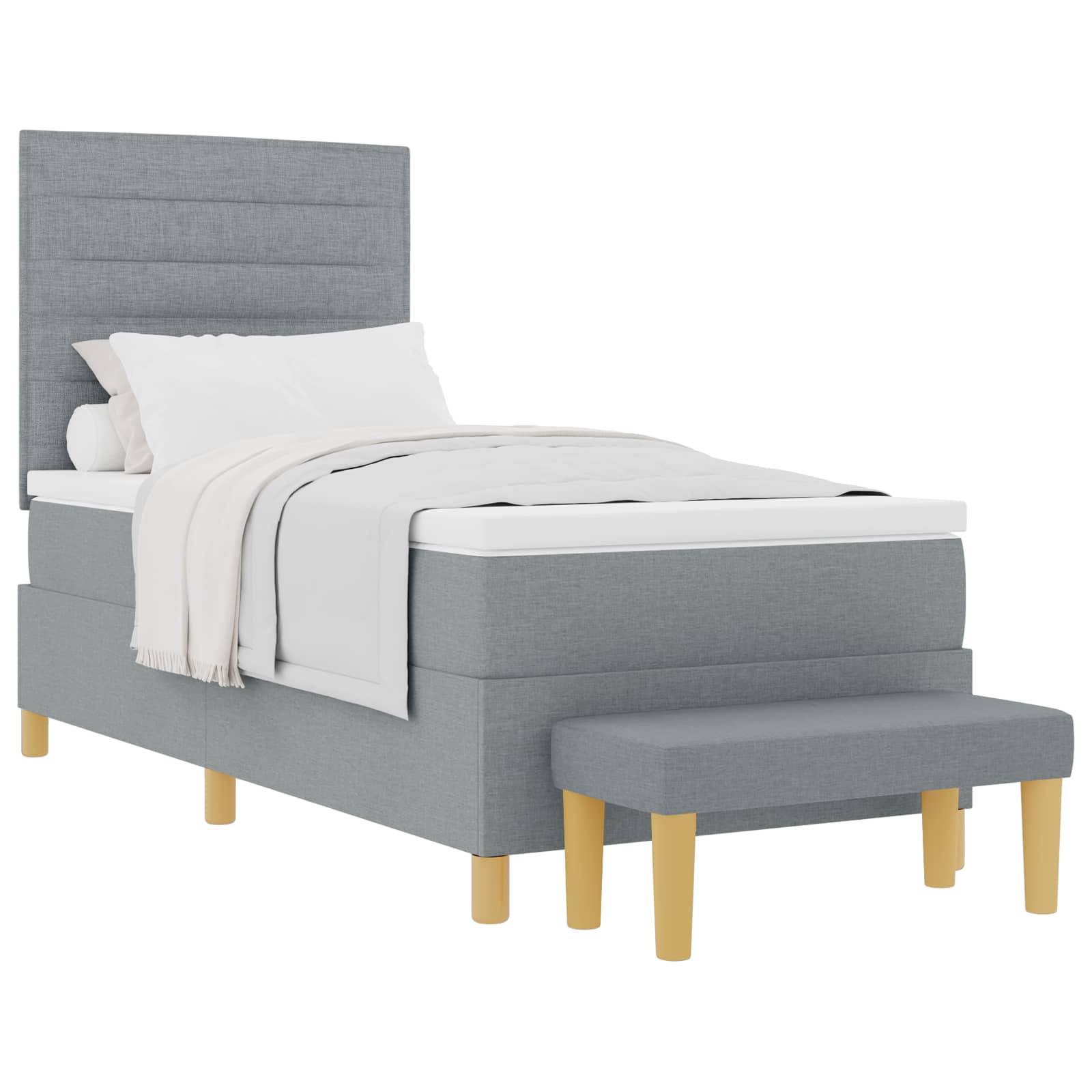 Krevet s opruga kutije Svijetlo siva 200 x 80 cm tkanina