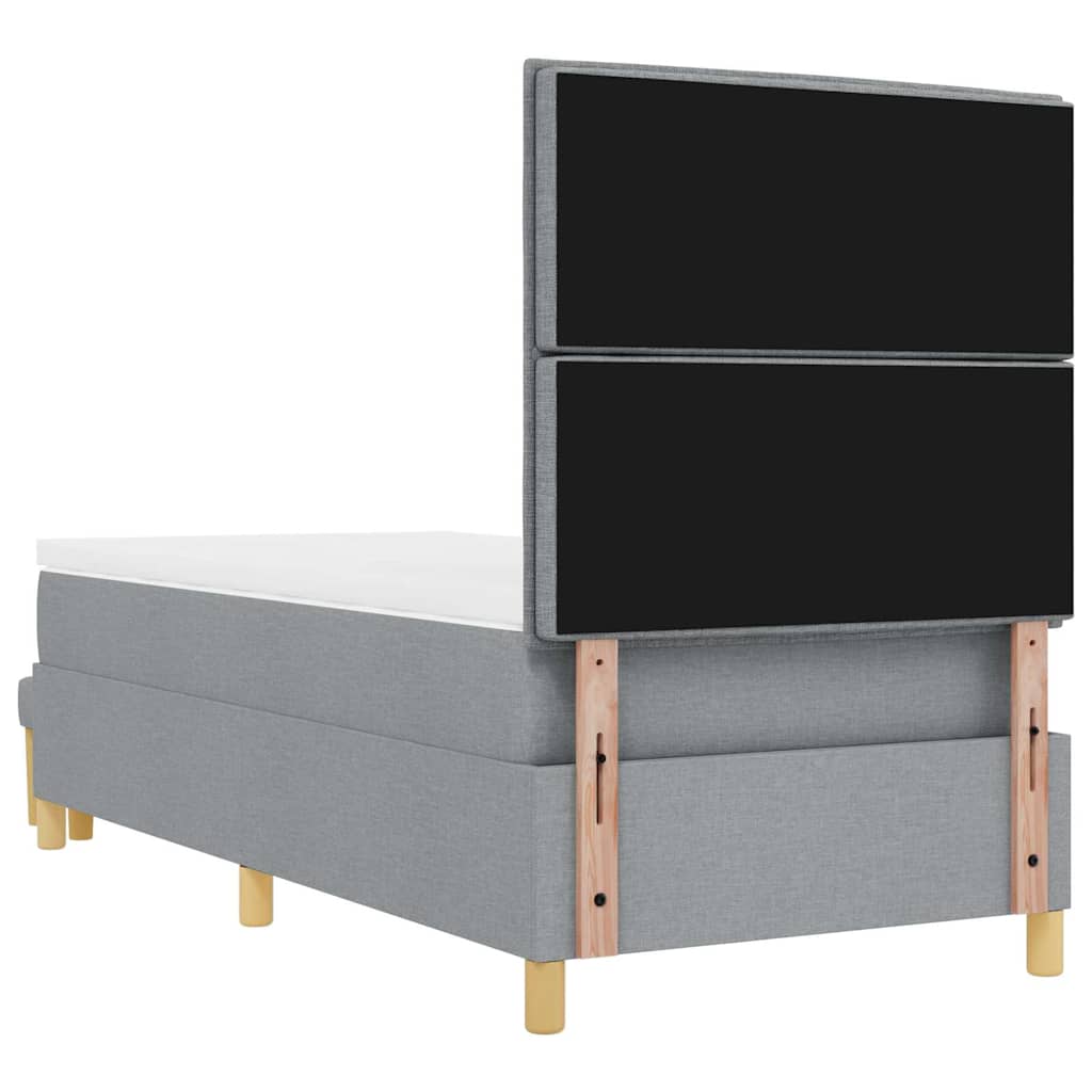Krevet s opruga kutije Svijetlo siva 200 x 80 cm tkanina