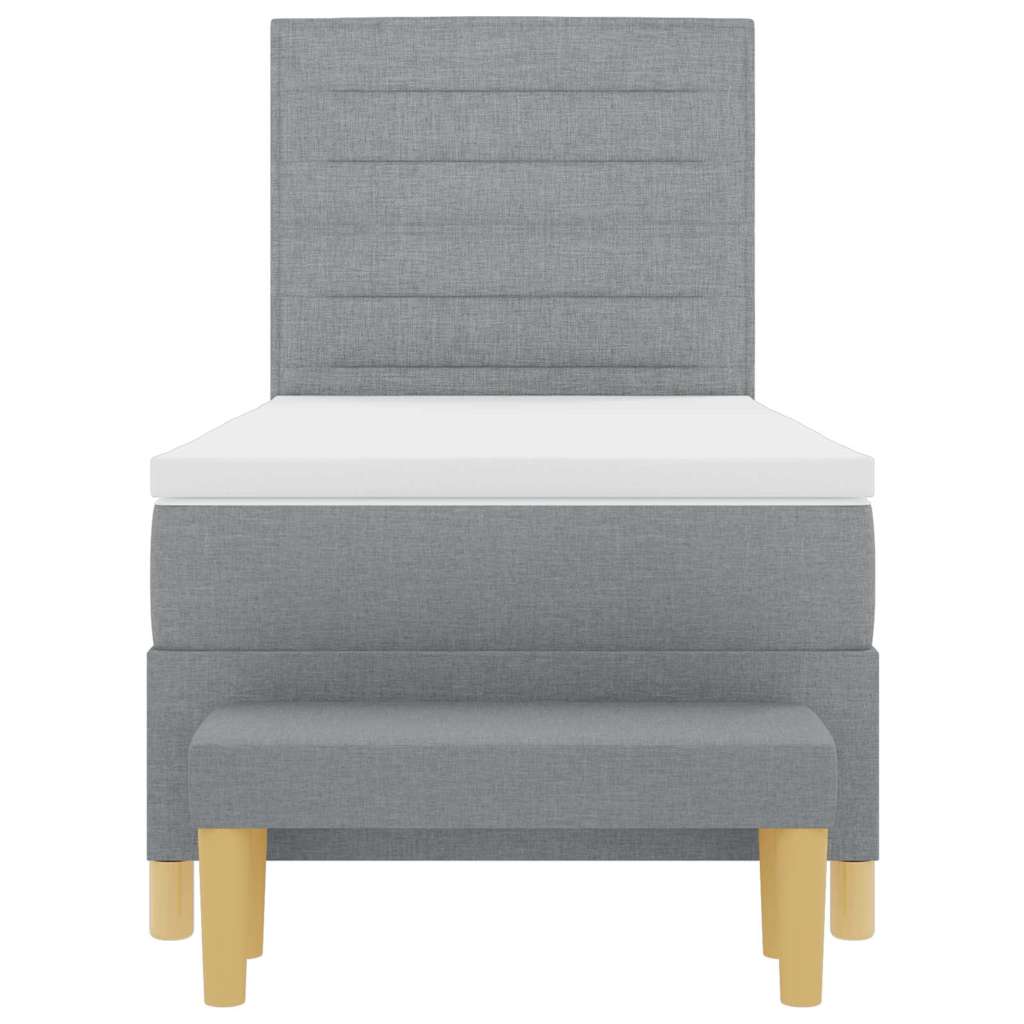 Krevet s opruga kutije Svijetlo siva 200 x 80 cm tkanina