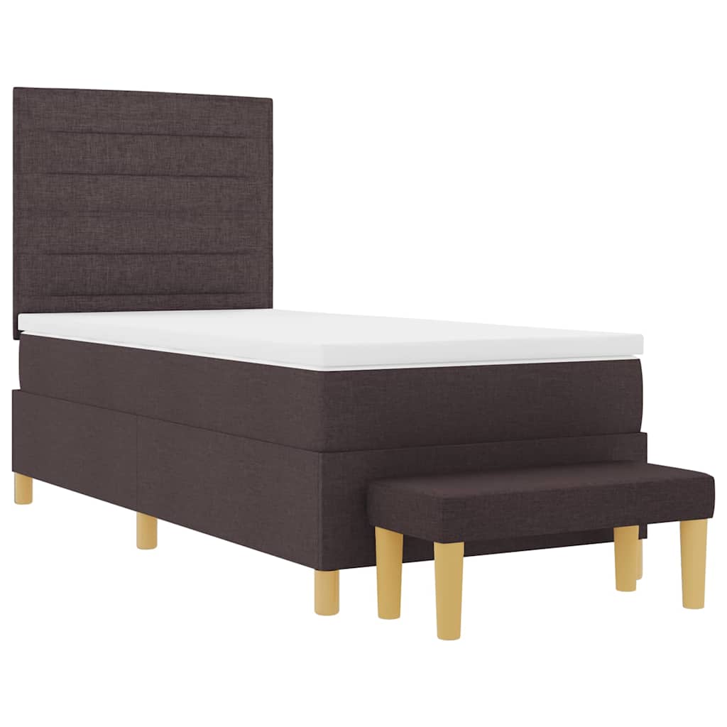 Krevet s opruga kutije Tamno smeđa 200 x 90 cm tkanina
