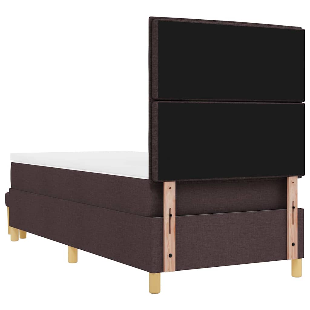 Krevet s opruga kutije Tamno smeđa 200 x 90 cm tkanina