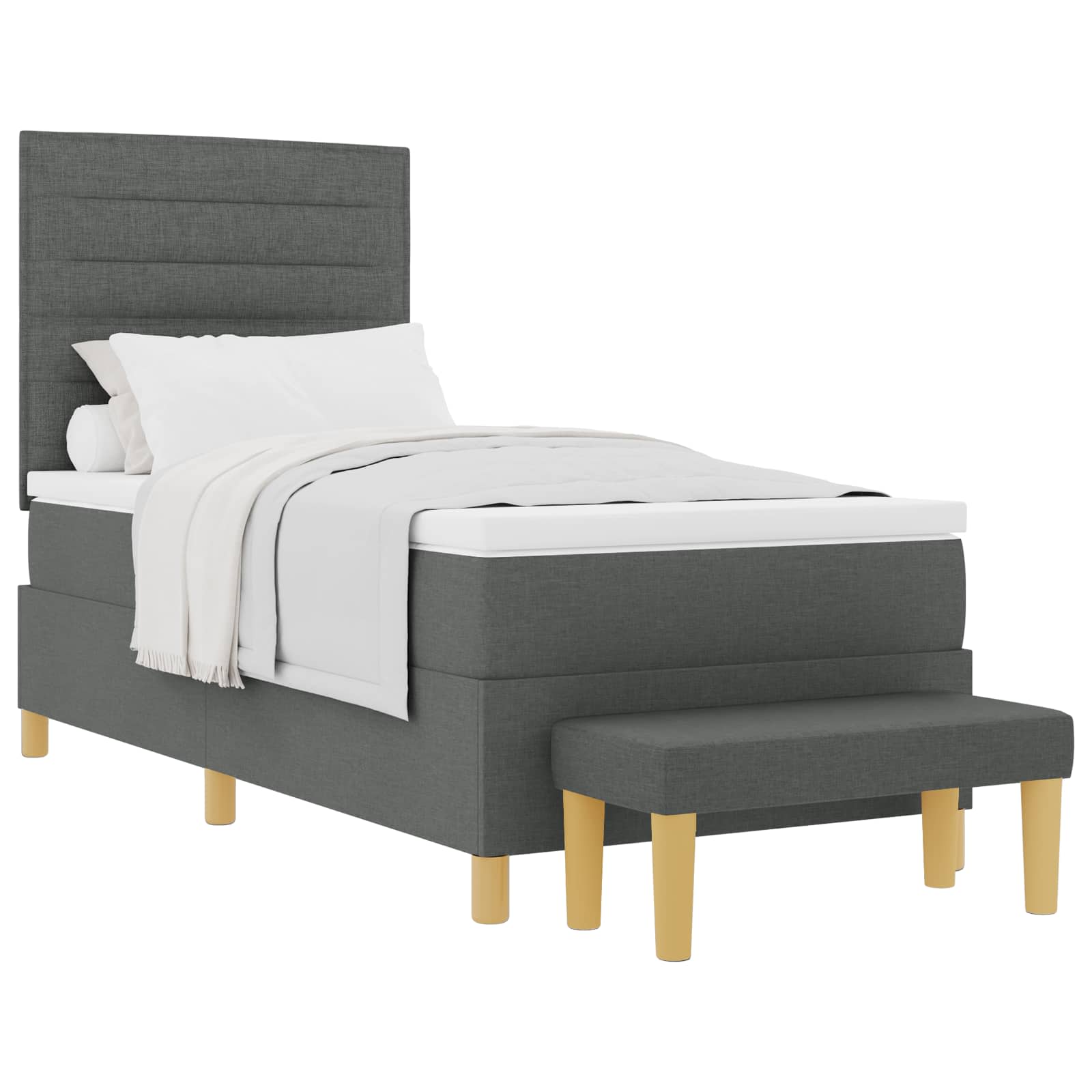 Krevet s opruga kutije Tamno siva 200 x 90 cm tkanina