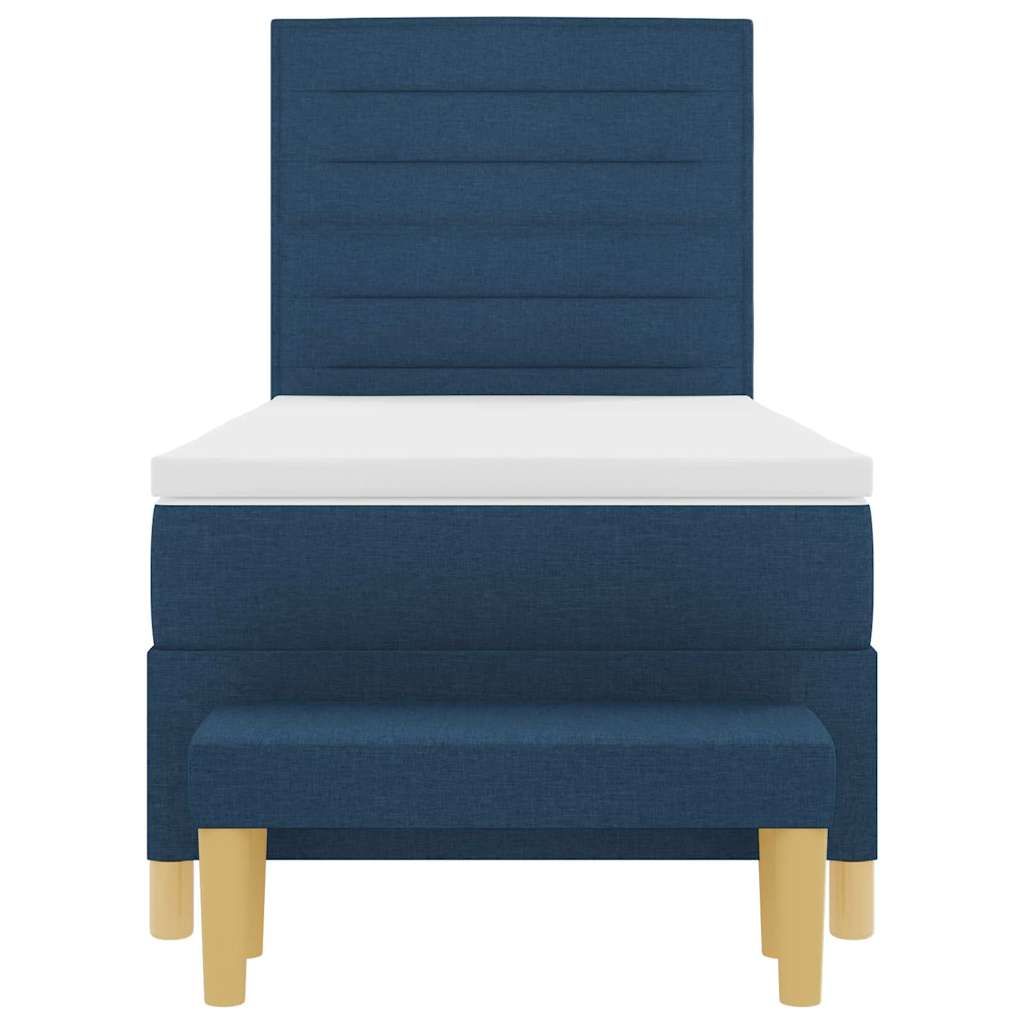 Krevet s opruga kutije s uzglavljem Plava 200 x 90 cm tkanina