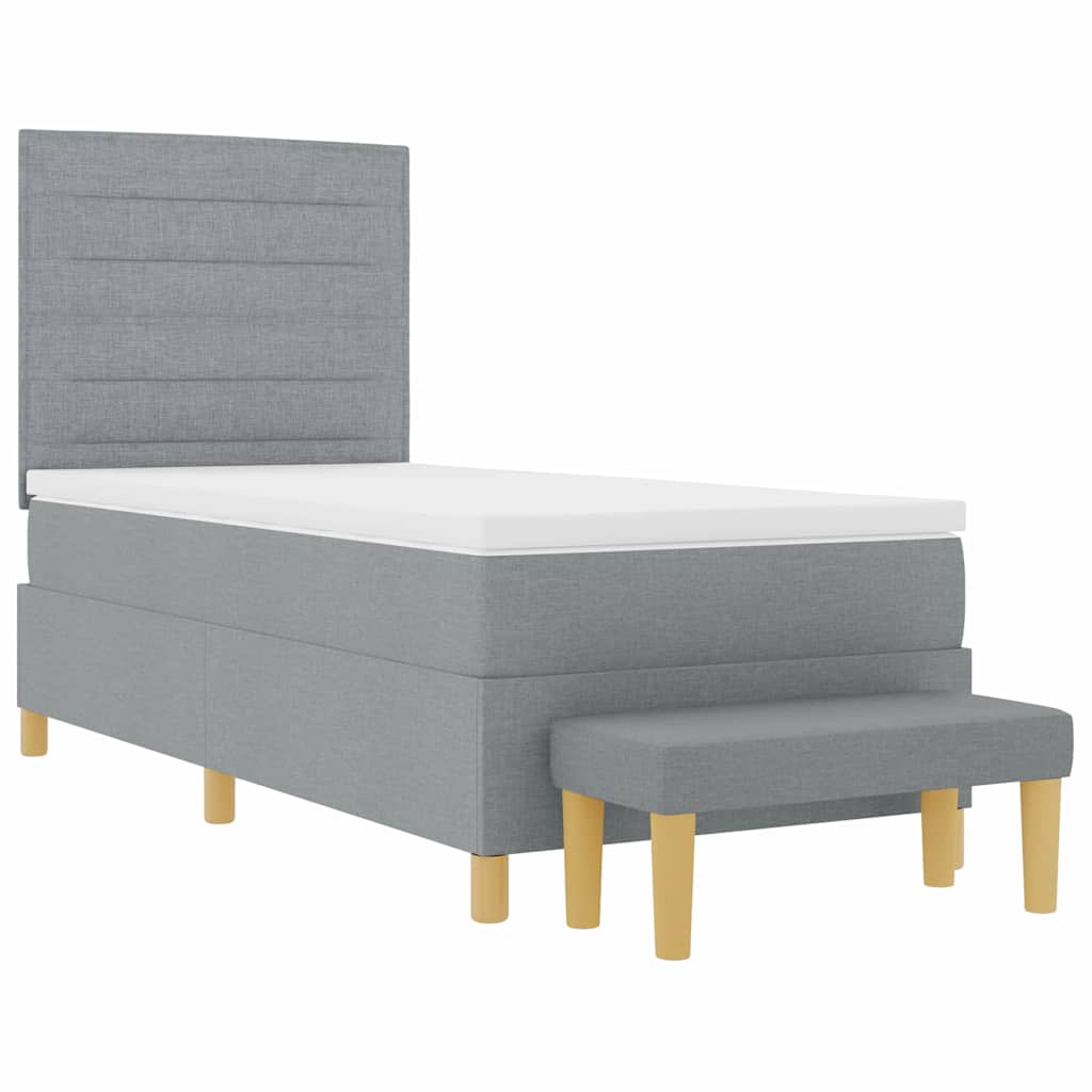 Krevet s opruga kutije Svjetlosiva 200 x 100 cm tkanina