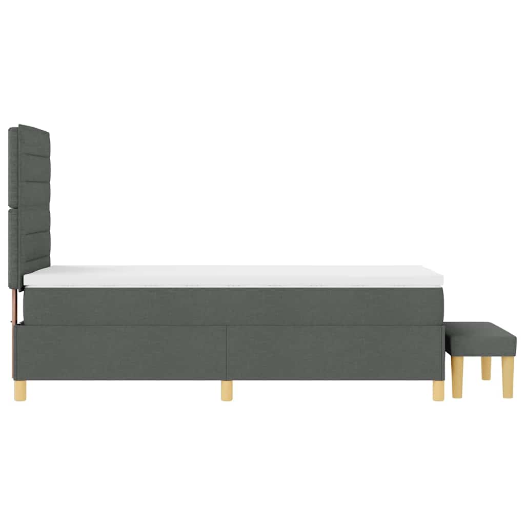Krevet s opruga kutije Tamno siva 200 x 90 cm tkanina