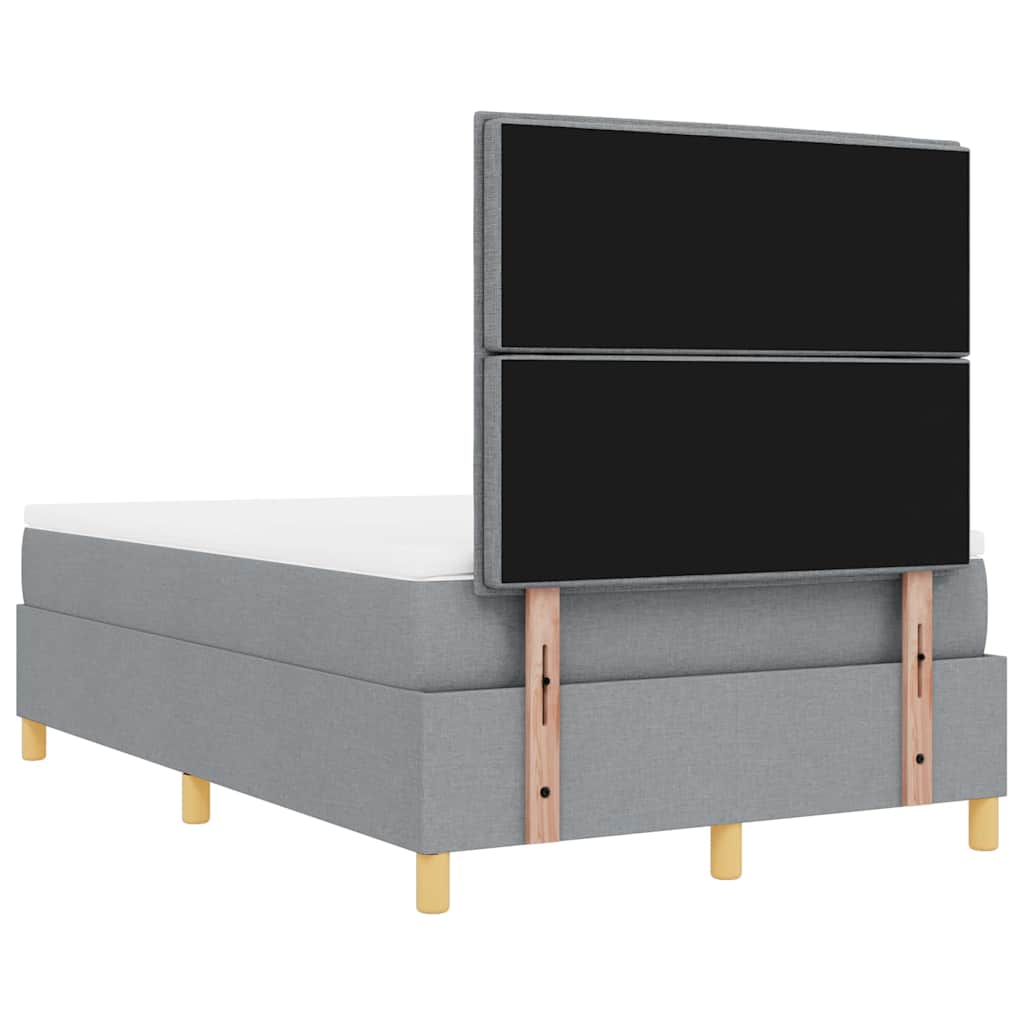 Krevet s opruga kutije Svjetlosiva 200 x 120 cm tkanina
